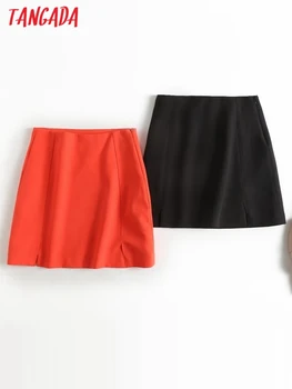 Tangada Ženska Moda Narančasta Mini Suknja Berba Ženske Suknje Munje s Visokim Strukom 4C126