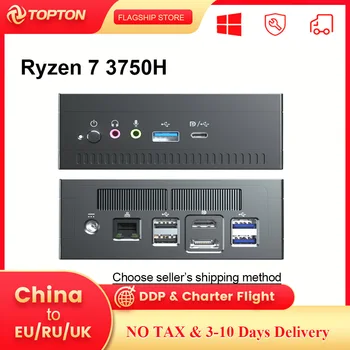 Topton AMD Mini PC Ryzen 7 3750H Vega Grafički 2 * DDR4 NVMe SSD Stolni gaming računalo Windows 10 11 Pro 3x4 K HTPC WiFi BT