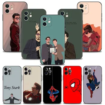 Torbica za mobitel Apple iPhone 14 11 12 13 14 Pro Mini X XS XR Max 6 6S 7 8 Plus Torbica Funda Marvel Iron Man i Spider-Man