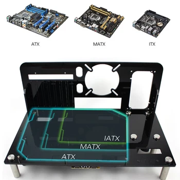 Torbica Za Računalne Igre, ATX i Micro ATX ITX Matična Ploča RAČUNALA Pokriva DIY Mini Vanjski Akril + Metalni Okvir Društvene Sjedalo