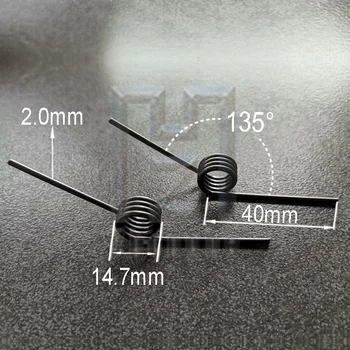 Torzionom opružni čelik visoke čvrstoće V-Oblika žica Ř 2,0 mm Vanjski promjer 14,7 mm Kutna dužina 40 mm Torzija opruge