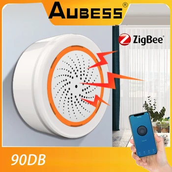 Tuya ZigBee 90 db Alarm Sirena 2 U 1 Zvuk Senzor Pametna Kuća daljinski Upravljač, Alarm Kroz program SmartLife Zigbee Gateway