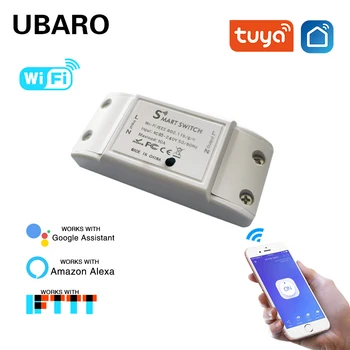 UBARO Tuya WiFi Pametan Bežični daljinski Prekidač za Upravljanje Radi Alexa Google Home Glasovno Upravljanje Svjetlom za Uključivanje/Isključivanje Modula Ac100-240V