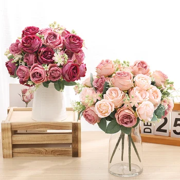Umjetna 7 Glava Lažni Cvjetovi Biljke Perzijski Buket Ruža Svadbeni Poklon Za Valentinovo Stol Ukras Za Dom Spavaće Sobe