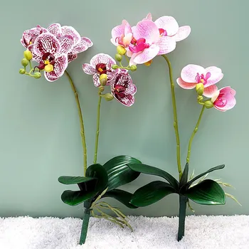 Umjetni Cvijet Фаленопсиса Plastična Grana Orhideje S Lišćem Lažni Cvijeće za Uređenje Dnevnog boravka na Dvorištu Vjenčanja