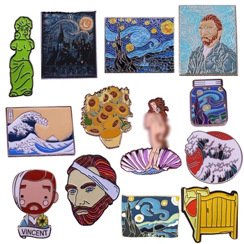 Umjetničke Slike Van Gogha, Эмалевая Broš-Pin za Odjeću, Pribor za Ruksak, Ovratnik, Šešir, Ikona, Igle Lapels, Ženske, Muške Nakit, Poklone