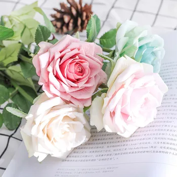 Umjetno Cvijeće Svilene Ruže Duga Grana Buket za Vjenčanje Ukras Kuće Lažni Biljke DIY Vijenac Isporuke Poklon Za Valentinovo