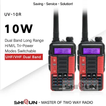 UV-10R 2 kom ili 1 KOM. Stručni voki-toki Baofeng 10 KM visoke snage 10 W dual-band UHF VHF Obostrani CB drugi UV 10R UV-5R