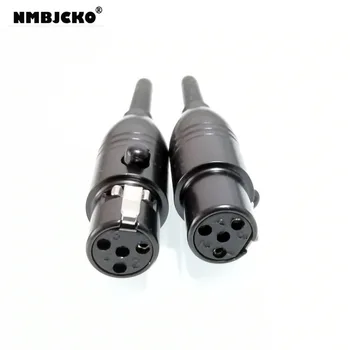 Visoka kvaliteta, 2 kom./lot, priključak za микрофонного kabel, adapter Mini XLR Jack, 4 Pin za profesionalne mikrofona sa potpuno crnim metalnim kućištem