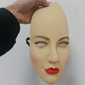 Vruće Novi Lateks Maska za Lice Realno Meka Ženska Maska za Maskenbal na Halloween Maska Za Transvestit Transvestit Трансгендера