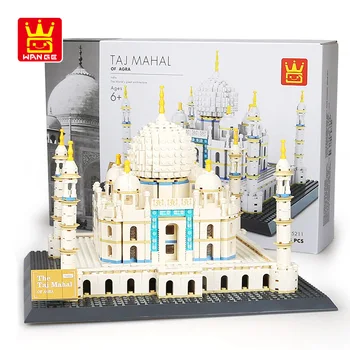 Wange 1505 kom. Taj Mahal Blok Svjetski Poznata Arhitektura Dijamant Gradivni Blokovi Veliki 36,8 cm 3D Model Za 5211 Cigle Igračke