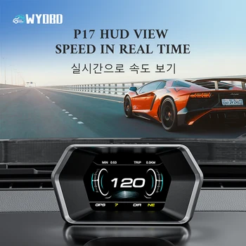 WYOBD P17 OBD2 HPD Prikaz Inteligentni Automatski Brzinomjer Alarm OBD2 + GPS Voda Ulje Napon o/min Auto Glavnom Zaslonu Za Sva Vozila