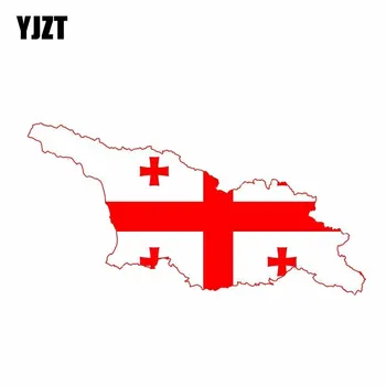 YJZT 14,5 cm * 7,3 cm Kreativni Auto-Stil Zastava Gruzije Kartica Naljepnice Pribor za Motocikle 6-0849