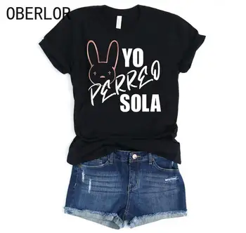 Yo Perreo Sola, t-Shirt Bad Bunny, t-Shirt Yo Perreo Sola, Ozuna, Bad Bunny, Мешковатая t-shirt u stilu hip-hop, Vintage t-shirt u stilu Харадзюку