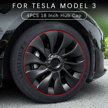 Za Model Tesla 3 18 Cm Performanse Kotača i Sjedalo 4 kom. Prilagođeni Koj Poklopac Glavčine 2018-2021 2022 Automobil Potpuno Pokriva Poklopac Kante za Kapica