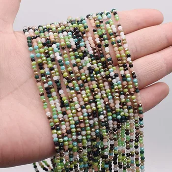 Zelena Boja 2 mm Austrijski Kristalno Staklene Perle na Veliko Rondelle Cut-Okrugli Razuporne Perle za Izradu Nakita DIY Ogrlica Ogrlica