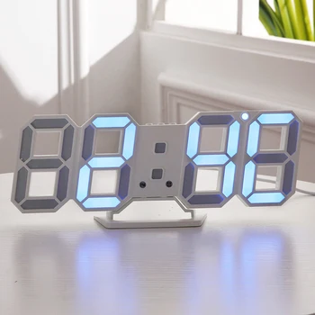 Zidni Satovi 3D Led Digitalni Moderan Dizajn, Dekor Dnevni boravak Stolni sat za Alarm noćno svjetlo Sjajne Društvene Sati noćno svjetlo