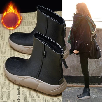 Zimske Ženske čizme do 2022 godine, Ženske Svakodnevne udobne Čizme na visoku petu, Plus Topli Baršun Cipele na ravne cipele, Ženske Cipele, Zimske Cipele, Cipele