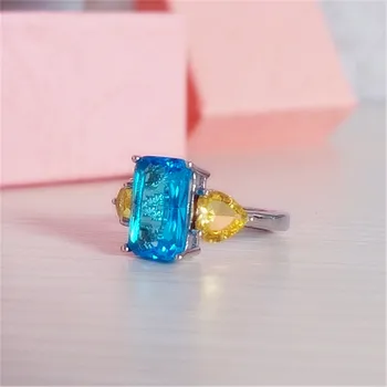 Šarene Kristalno Kamenje Prsten Za Žene 2022 Novi Zelena Roza Plava Žuta Lijepe Nakit, Prsten Na Veliko