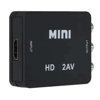 МОНТИРОВАНИЕHDMI2AV RCA/CVSB L/R Video HDMI kompatibilan AV-масштабирующий adapter HD Video Converter Box 1080P Podrška NTSC PAL