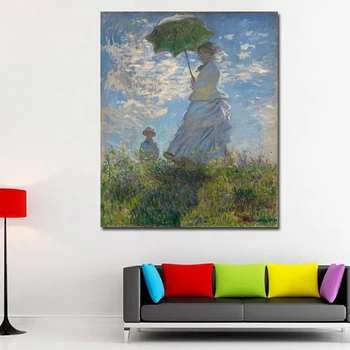 САМООТВЕРЖЕННАЯ Žena sa suncobranom - Madame Monet i njezin sin od Claude Monet Klasične Umjetnosti Slikarstvo Grafika Na Platnu Dekor zidova Kuće