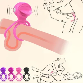 Силиконовое Prsten za Penis sa Jakim Jezikom Vibrator Odgađanje Ejakulacije Seks Igračaka za Muškarce Montaža Prsten za Penis Stimulacija Klitorisa